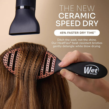 Wet Brush Ceramic Speed Dry Detangler, Black, Vented Blow-Dry Hair Brush