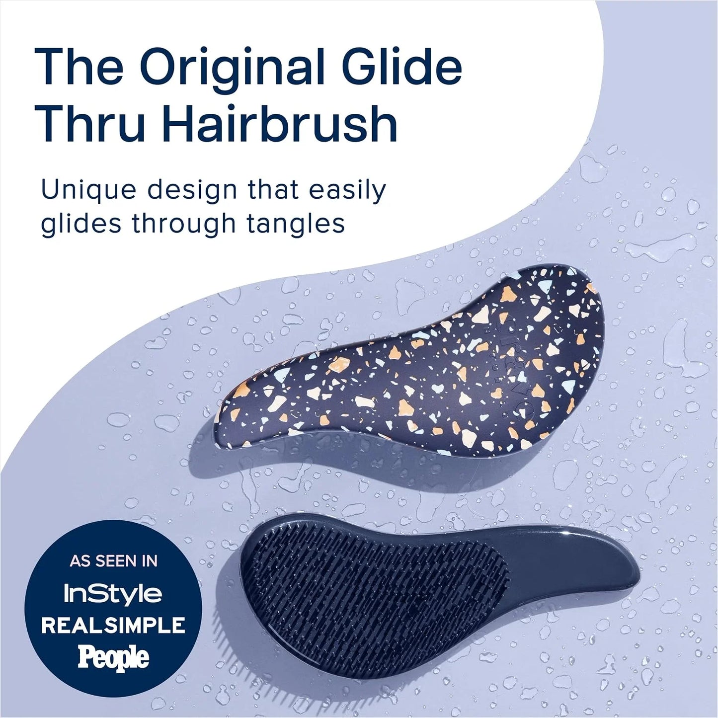 Crave Naturals Biggie Glide Thru Hair Brush - Detangler Brush for Curly, Straight, Wet or Dry Hair - Gentle Detangling Brushes for Adults, Kids, Toddlers - Hair Accessories for Women, 8.4x3.4" - Black
