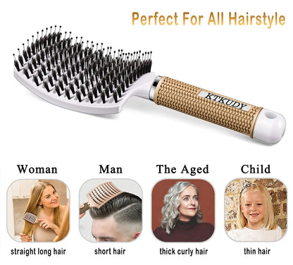 2 Pack Detangling Brushes for Women & Kids, Wet & Dry Hair, All Hair Types