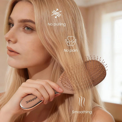 AIMIKE Rose Luxe Detangler Brush, Fine Thin Hair, Wet Dry Paddle Hair Brush