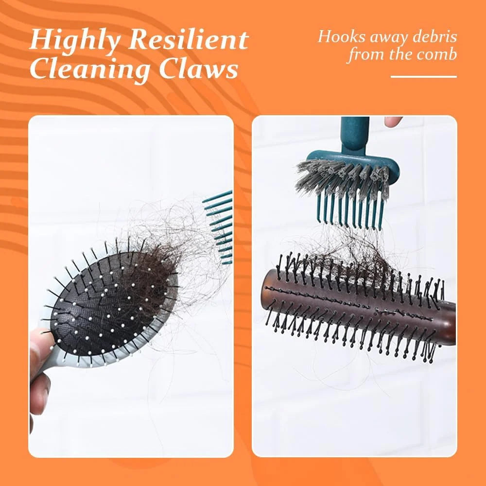 2 In 1 Hair Brush Cleaning Tool, 2025 New Comb Cleaning Brush, Portable Brush Cleaner for Travel, Hairbrush Cleaning Tool for Hair Salons (Green*2)