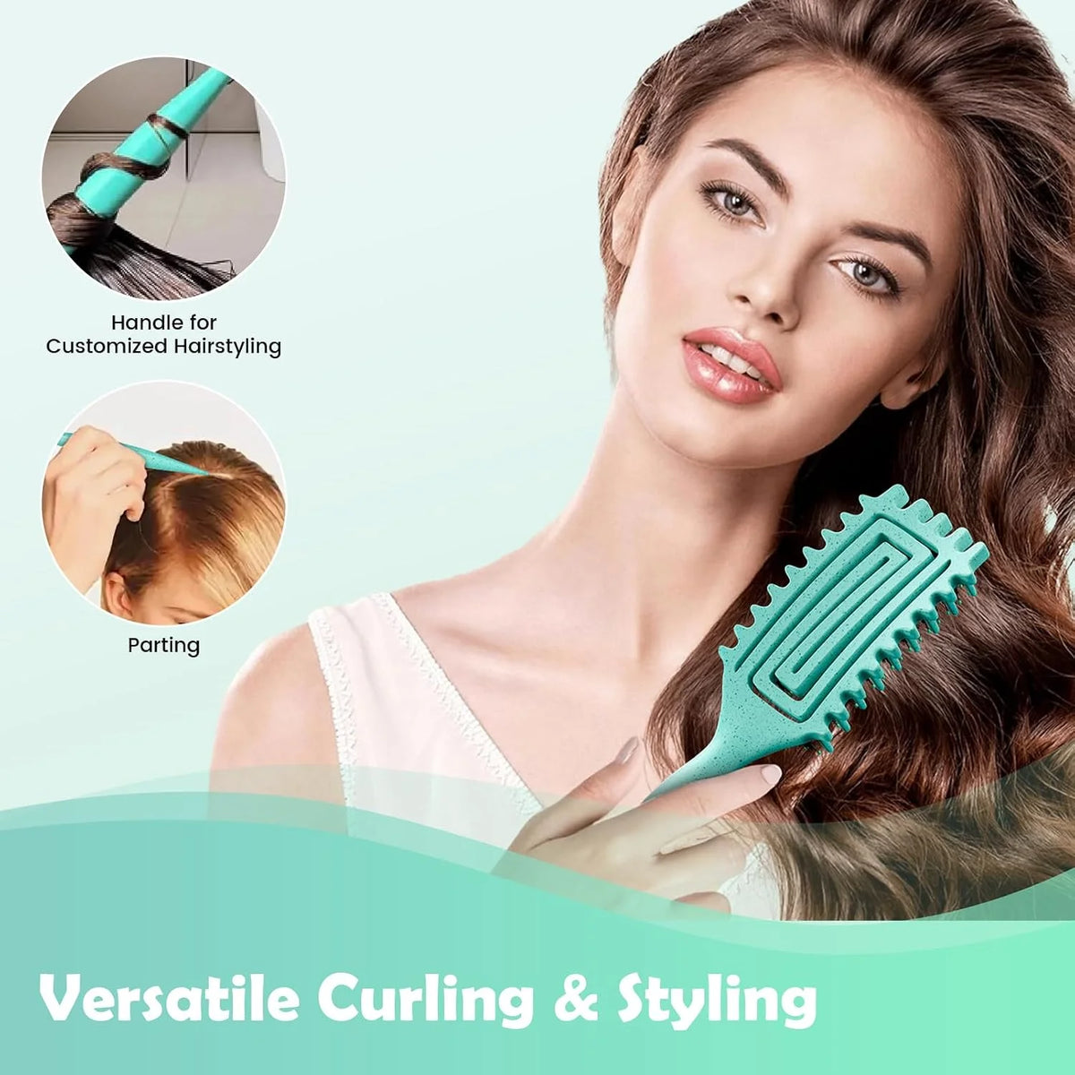 ABOYOY Curl Defining Brush with Side Gear for Curly Hair, Detangling & Styling Brush for Women Men, Lightweight Ergonomic Candy Brush Works on Wet or Dry Hair (Purple)