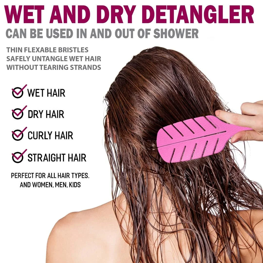 Fiora Naturals Detangler Brush for Wet and Dry Hair, Soft Detangling Brush