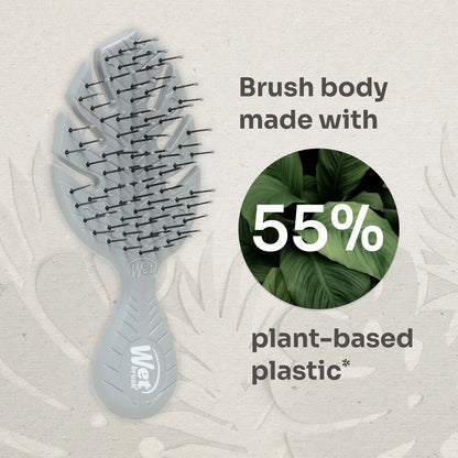 Wet Brush Go Green Mini Detangler, Purple - Detangling Travel Hair Brush - Ultra-Soft IntelliFlex Bristles Glide Through Tangles & Gently Loosens Knots While Minimizing Pain, Split Ends & Breakage