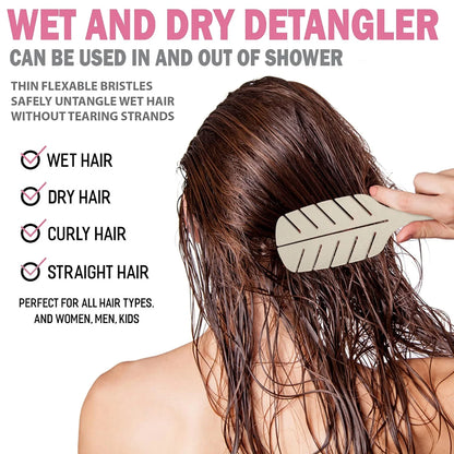 Fiora Naturals Detangler Brush for Wet and Dry Hair, Soft Detangling Brush