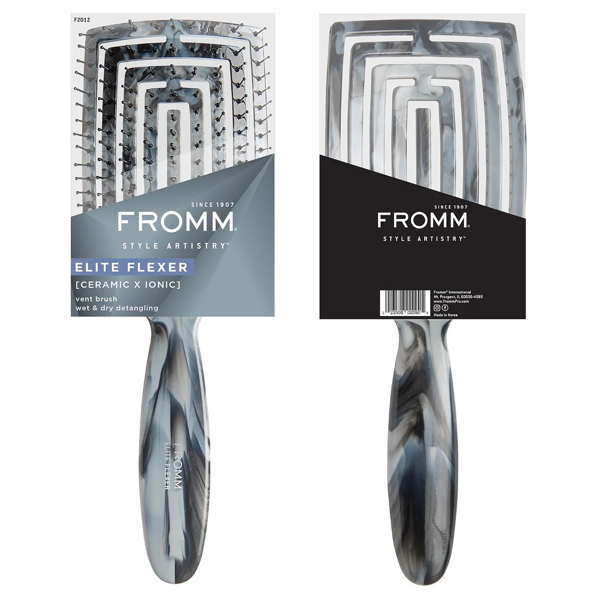 Fromm Professional Elite Flexer Ceramic x Ionic Wet & Dry Detangling Vent Brush | Gentle Hair Detangler & Massage Brush Smooths Frizz & Flyaways, Glides Through Medium to Thick Hair, Easy to Clean