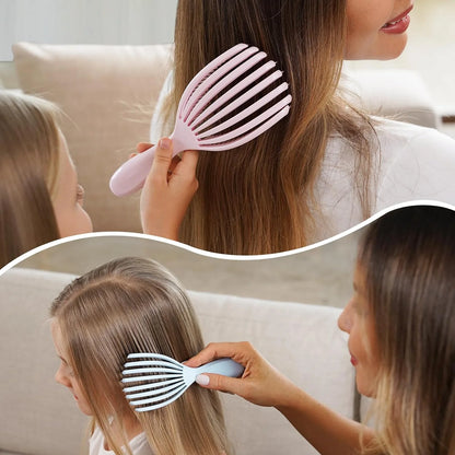 SHINLEA Detangler Brush for Curly Hair, Wet Dry Detangling Hair Brush for Thick Thin Wavy Hair, Gentle Detangle Hairbrush Reduces Breakage for Women Men Kids (Purple)
