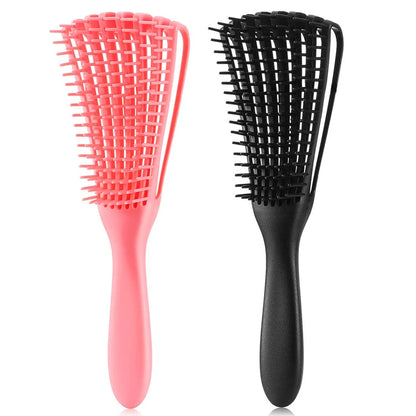 Hair Brush, Detangling Brush for Afro America/African Hair Textured 3a to 4c Kinky Wavy/Curly/Coily/Wet/Dry/Oil/Thick/Long Hair, Knots Detangler Scalp Massage Comb (2 pcs, Blue-Blue)