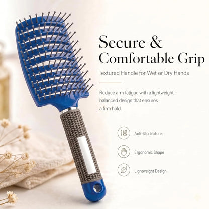 Curved Vented Hair Brush,Detangler Brush Faster Blow Drying for Women, Men