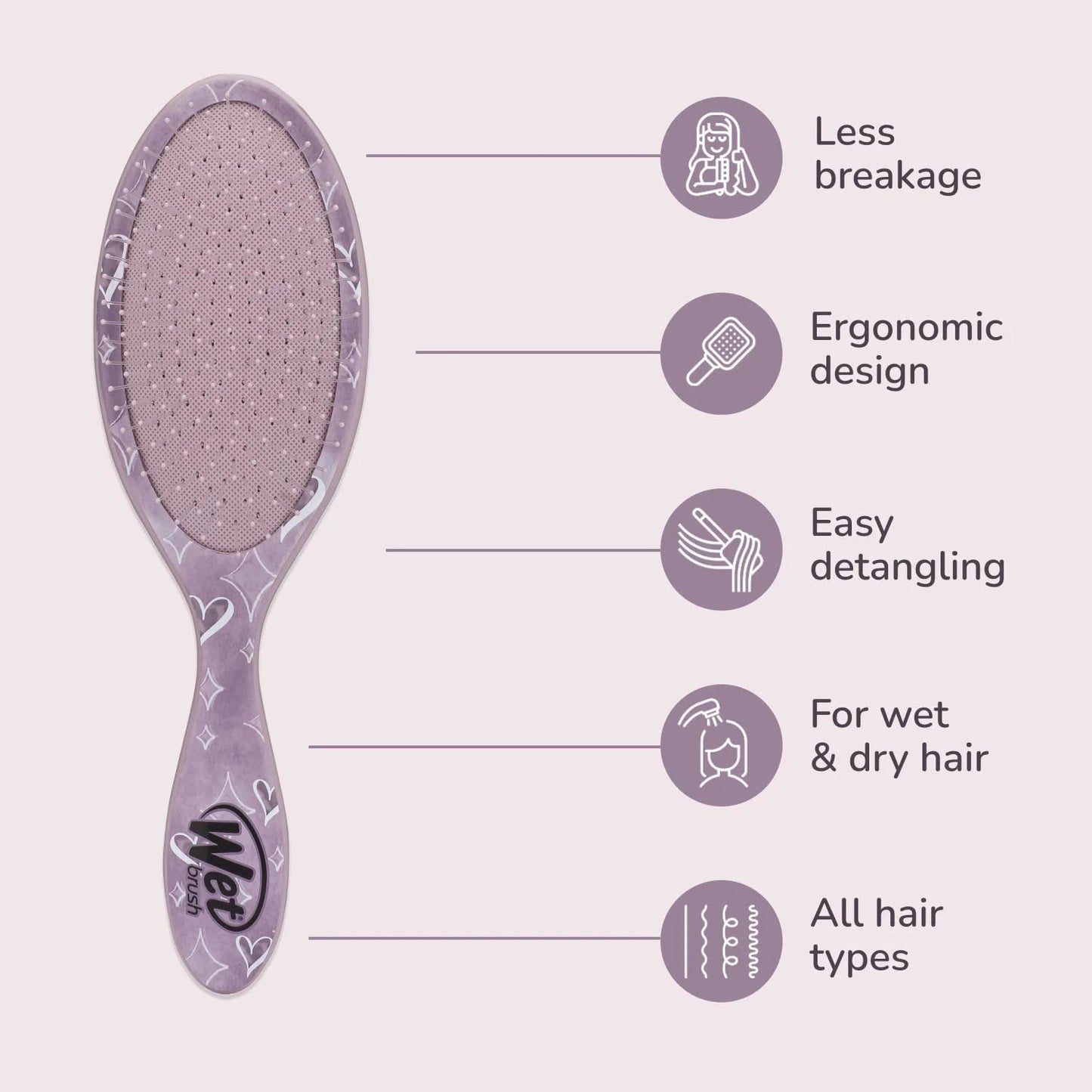 Wet Brush Original Detangling Hair Brush, Hello Disney Daisy Duck - Ultra-Soft IntelliFlex Bristles - Detangler Brush Glide Through Tangles With Ease For All - For Women, Men, Wet & Dry Hair