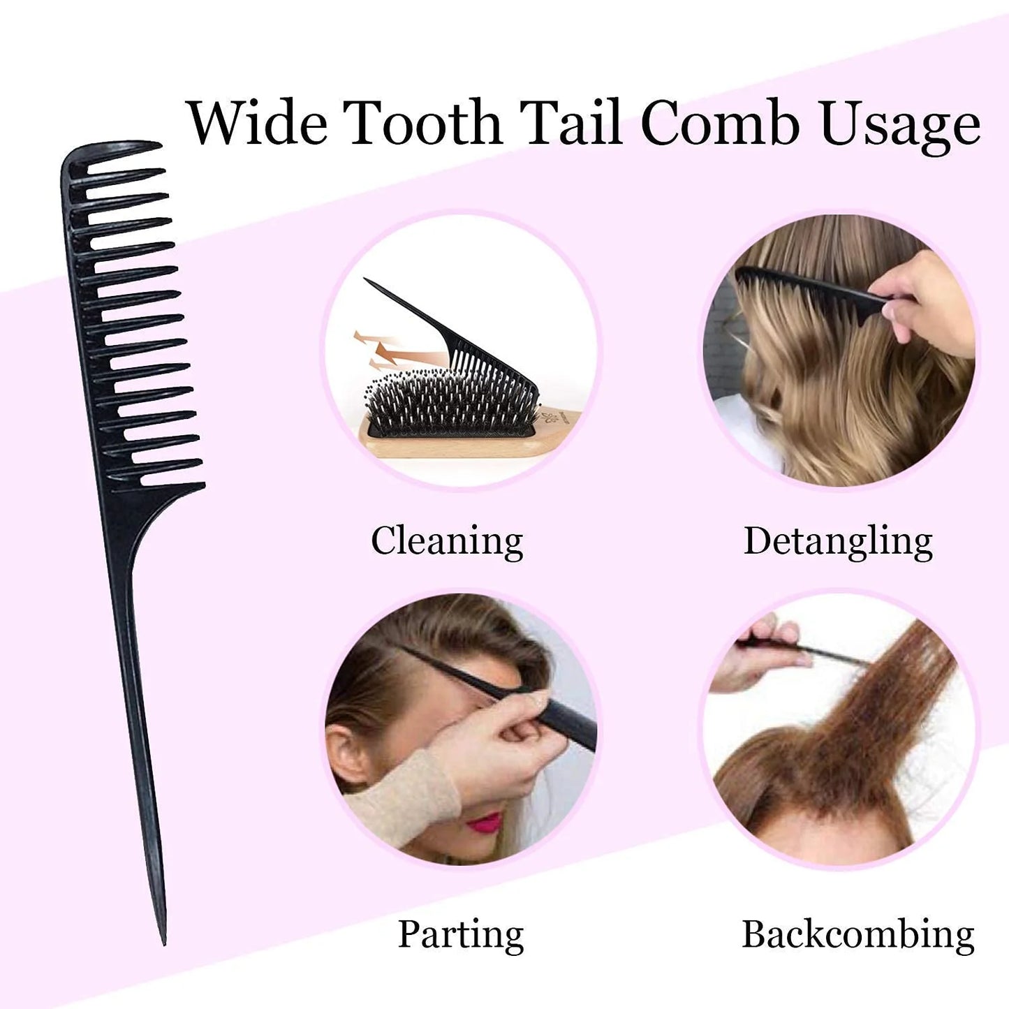 URTHEONE Hair Brush,Boar Bristle Hair Brushes and Styling Comb Set for Women Men Kids, Best Natural Wooden Paddle Hairbrush for Wet or Dry Hair Detangling Smoothing Massaging