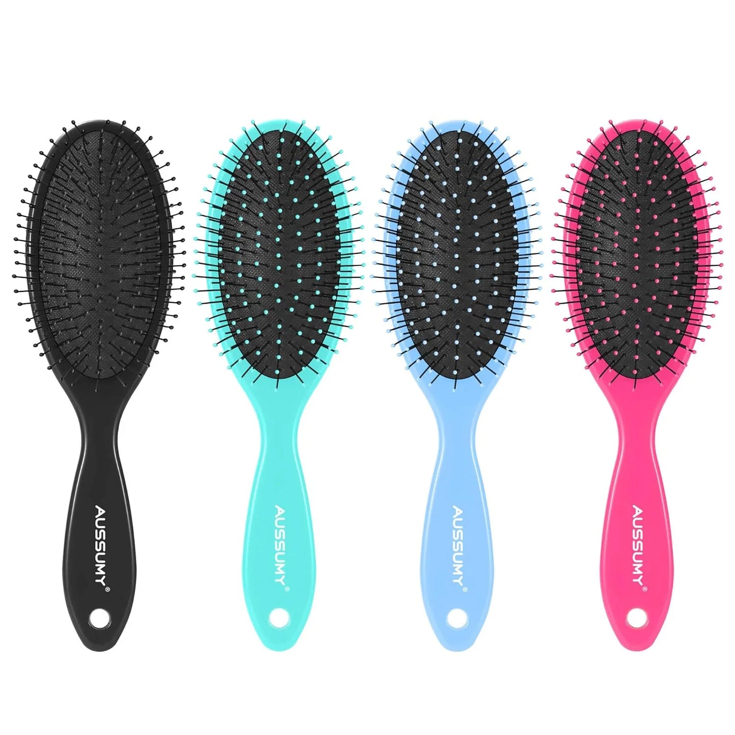 Air Cushion Detangling Hair Brush - 2 Pack Detangler Hairbrush with Ultra Soft Bristles for Effortless Tangle Removal - For Wet Dry Damaged Curly Hair for Women Men Boys Girls Kids - Pink