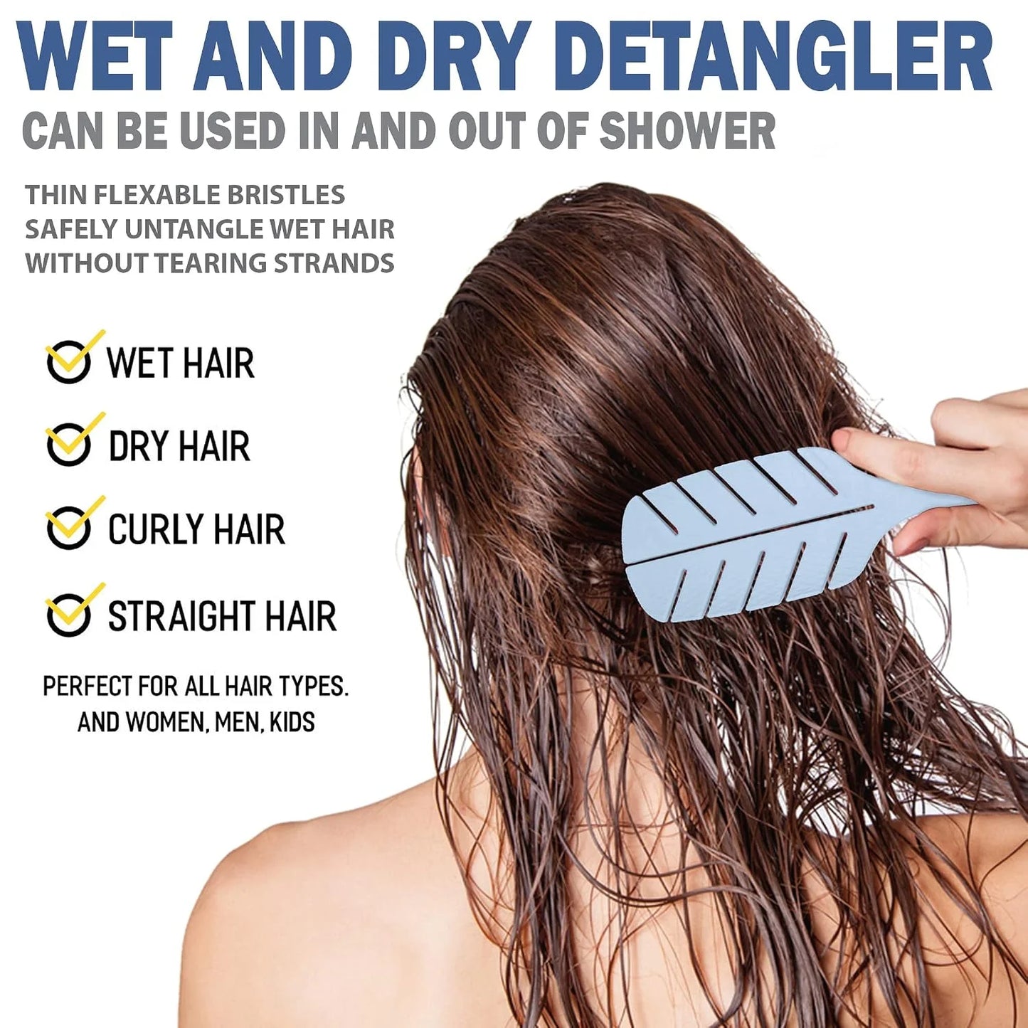 Fiora Naturals Detangler Brush for Wet and Dry Hair, Soft Detangling Brush