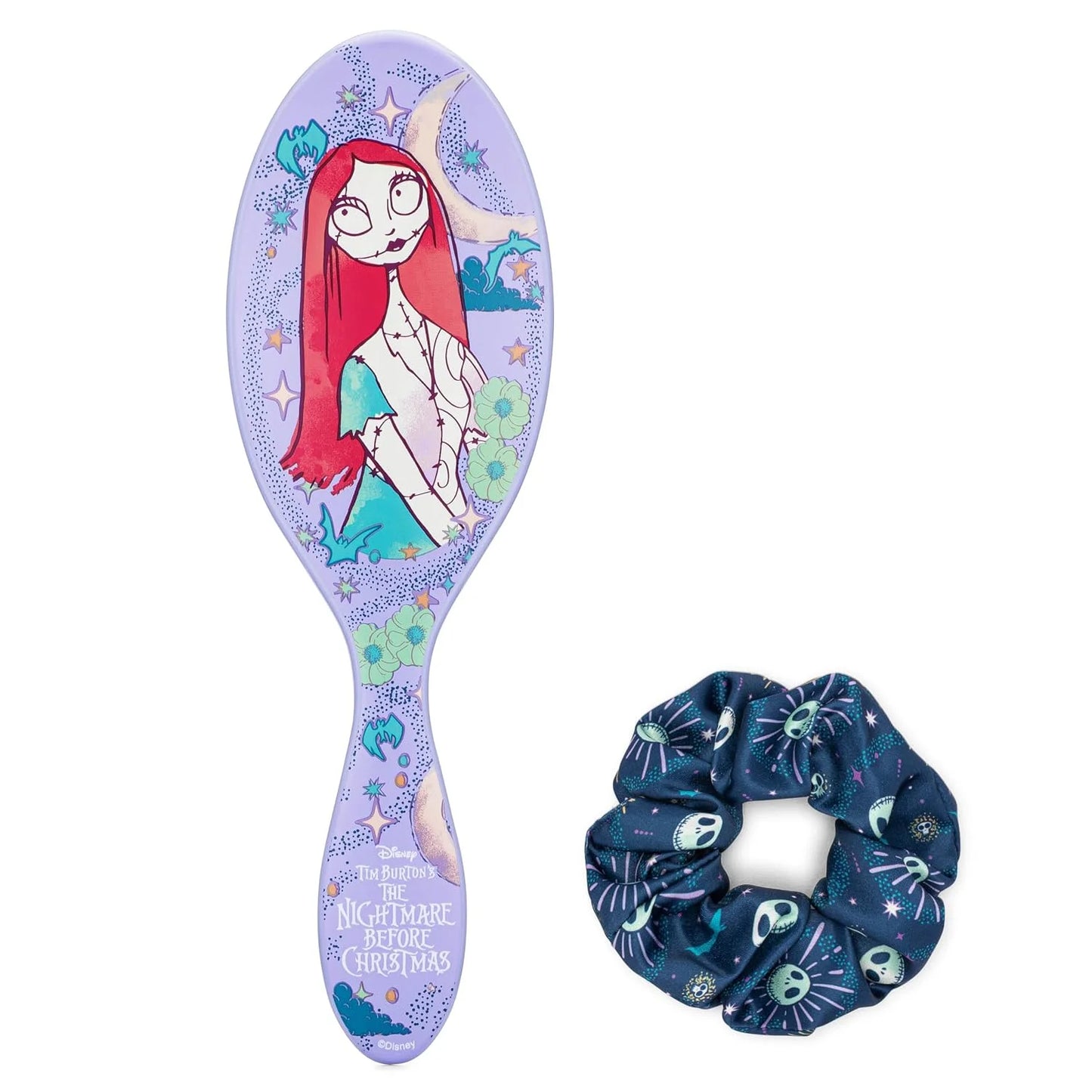 Wet Brush Detangle & Style Duo Kit, Jack Skellington (Nightmare Before Christmas) - IntelliFlex Bristles - Detangling Brush Glides Through Tangles For Wet & Dry Hair, 1 Hair Brush & 1 Coil Scrunchie