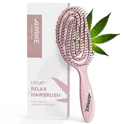 AIMIKE Hemp-Relax Detangling Hair Brush for Wet & Dry Hair, Beige