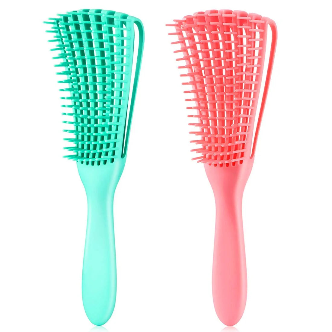 Hair Brush, Detangling Brush for Afro America/African Hair Textured 3a to 4c Kinky Wavy/Curly/Coily/Wet/Dry/Oil/Thick/Long Hair, Knots Detangler Scalp Massage Comb (2 pcs, Blue-Blue)