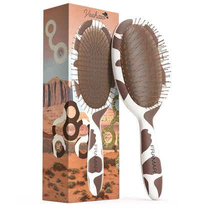 FRAMAR Checkered Hair Brush Detangler, Wet Hair Brushes For Women – Pink
