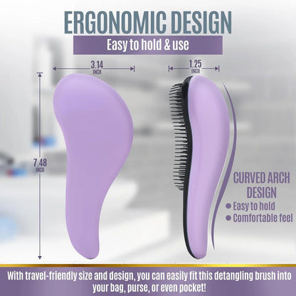 Detangling Hair Brush - Gentle Wet Dry Hairbrush Purple