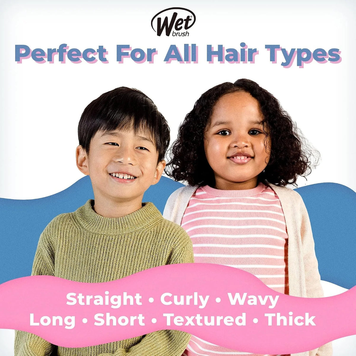 Wet Brush Kids Detangler Hair Brushes - Chevron - Midi Detangling Brush with Ultra-Soft IntelliFlex Bristles Glide Through Tangles with Ease - Pain-Free Comb for All Hair Types