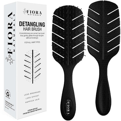 Fiora Naturals Detangler Brush for Wet and Dry Hair, Soft Detangling Brush