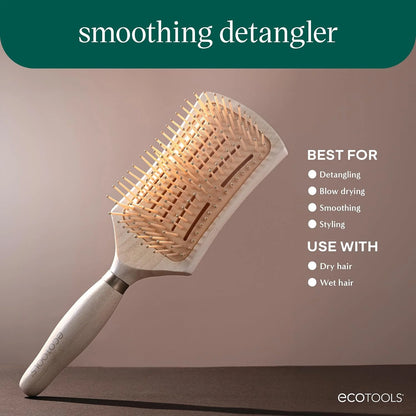 EcoTools Slick Back Hairbrush, Small Brush for Ponytail or Bun, 1 Count