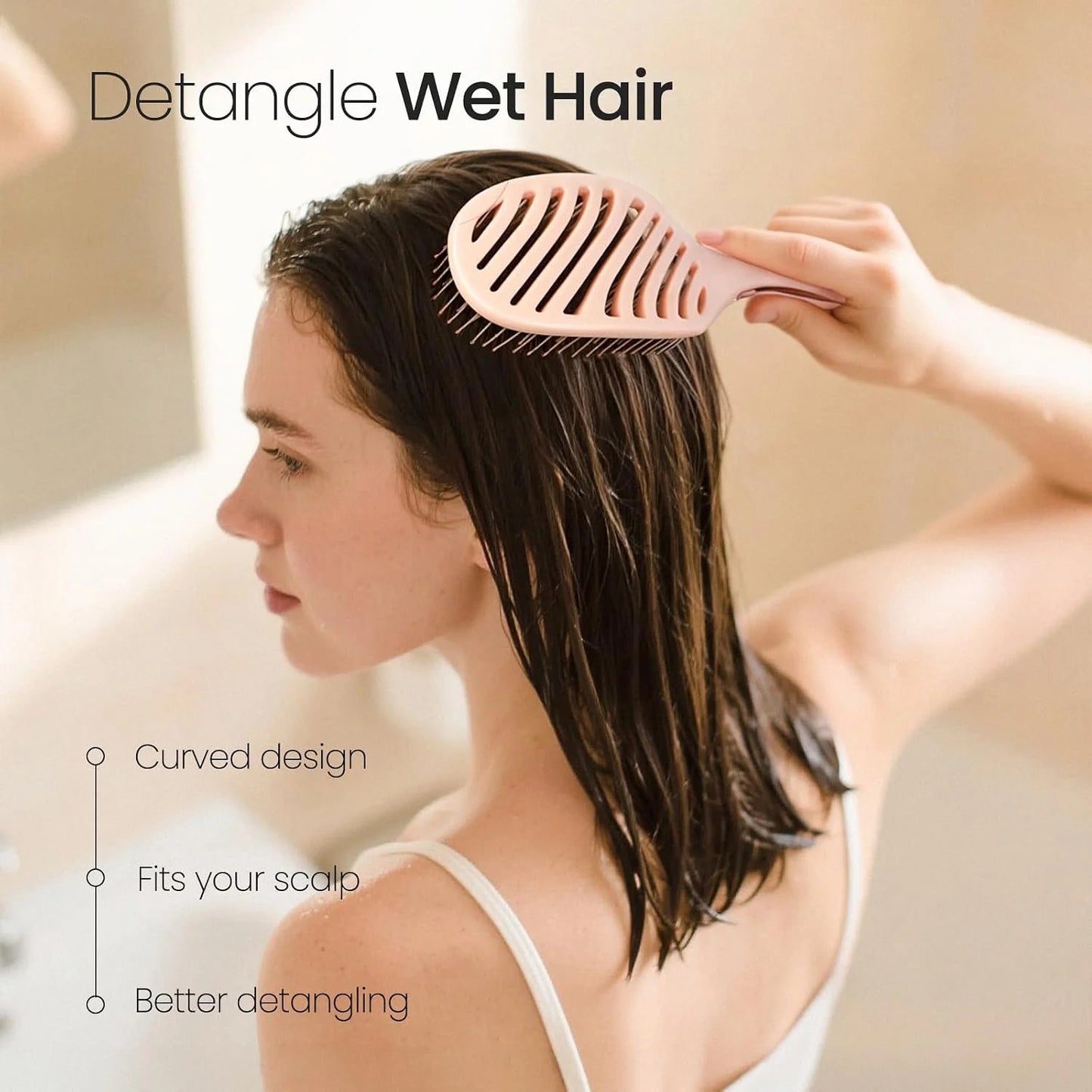 AIMIKE Spiral Flex Hair Brush for Fine Hair, Gentle Detangler for Women