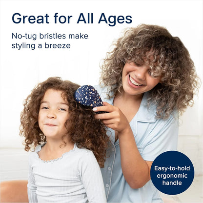 Crave Naturals Biggie Glide Thru Hair Brush - Detangler Brush for Curly, Straight, Wet or Dry Hair - Gentle Detangling Brushes for Adults, Kids, Toddlers - Hair Accessories for Women, 8.4x3.4" - Black