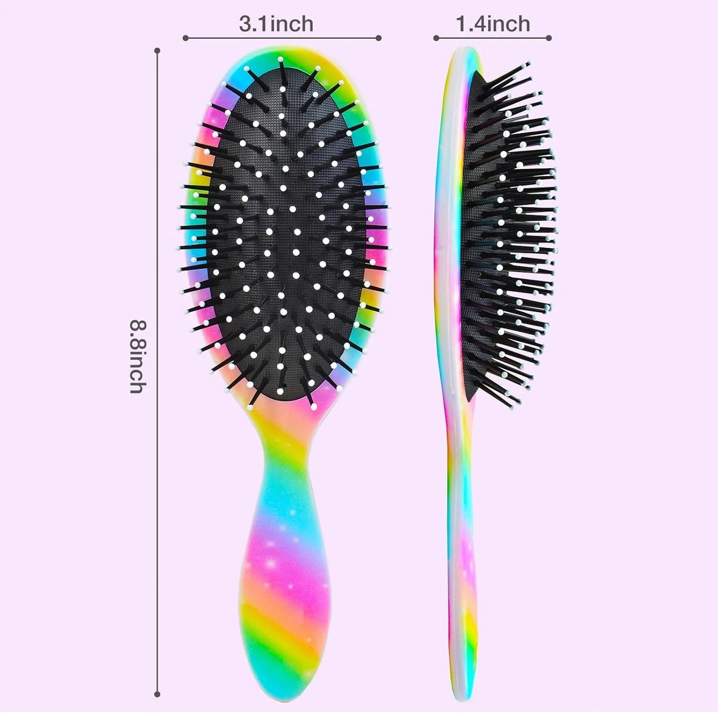 Girls Detangling Brush for Curly, Wet/Dry, and Thick Hair - Pain-Free Mermaid Tail Design for Kids and Women