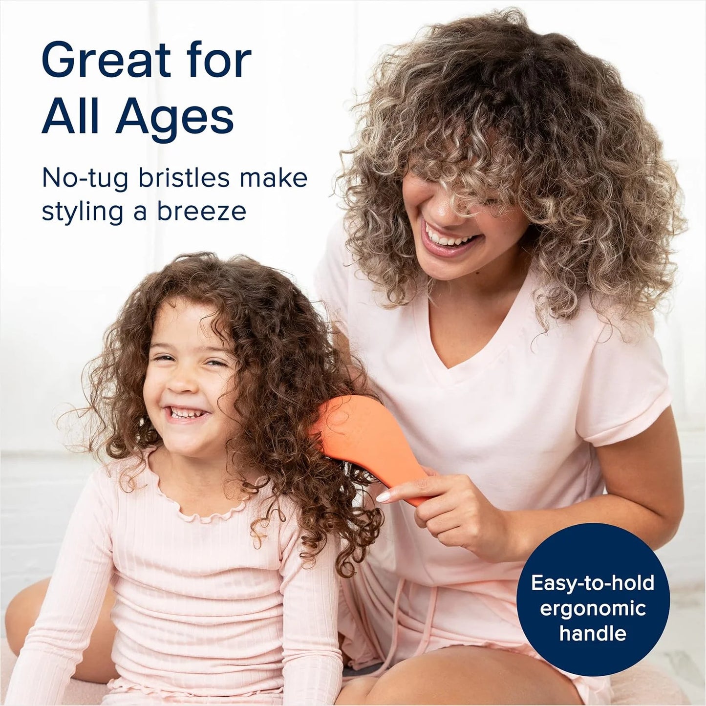 Crave Naturals Biggie Glide Thru Hair Brush - Detangler Brush for Curly, Straight, Wet or Dry Hair - Gentle Detangling Brushes for Adults, Kids, Toddlers - Hair Accessories for Women, 8.4x3.4" - Black