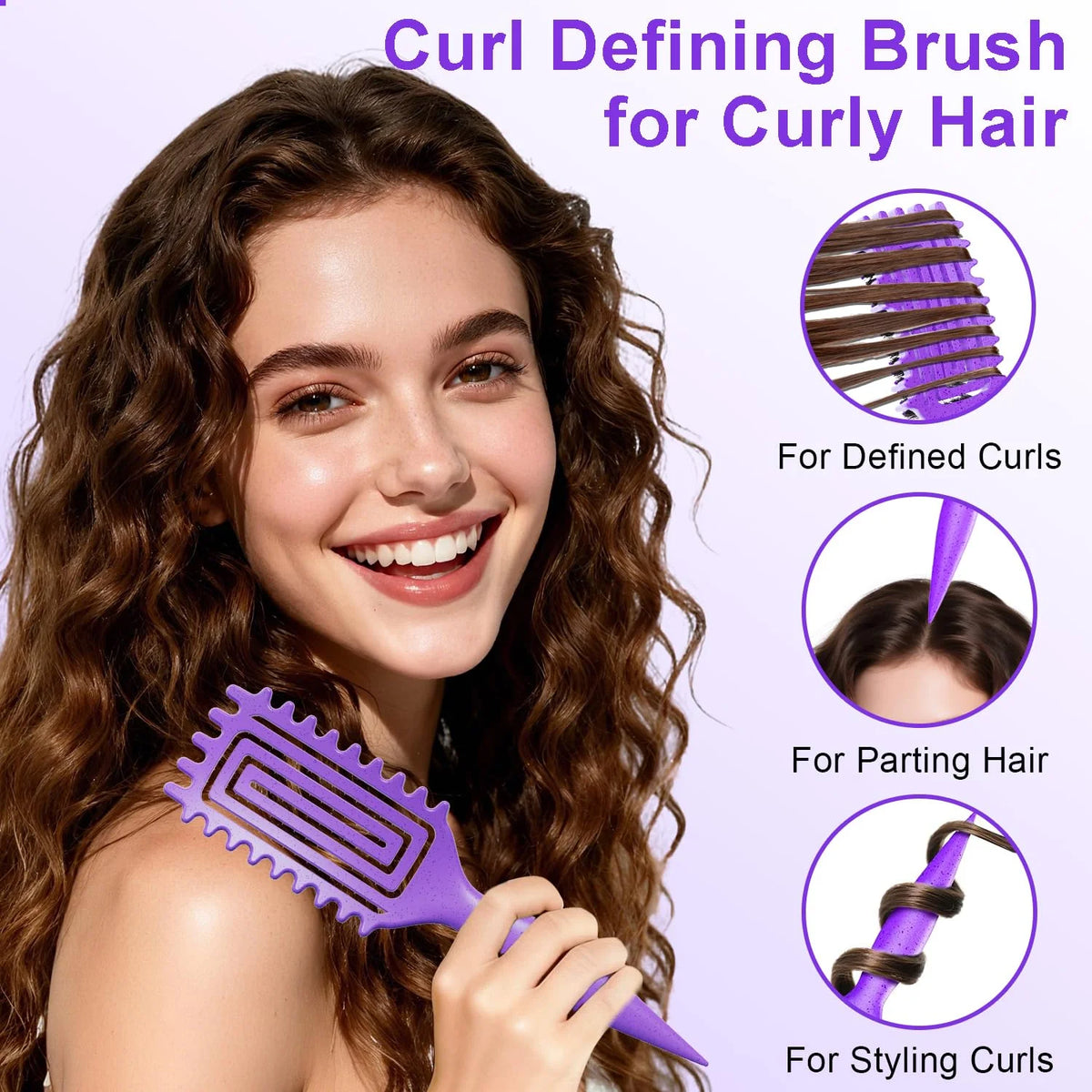 Curly Hair Brush, Curl Brush For Wet & Dry Hair,Curl Defining For Women&Men