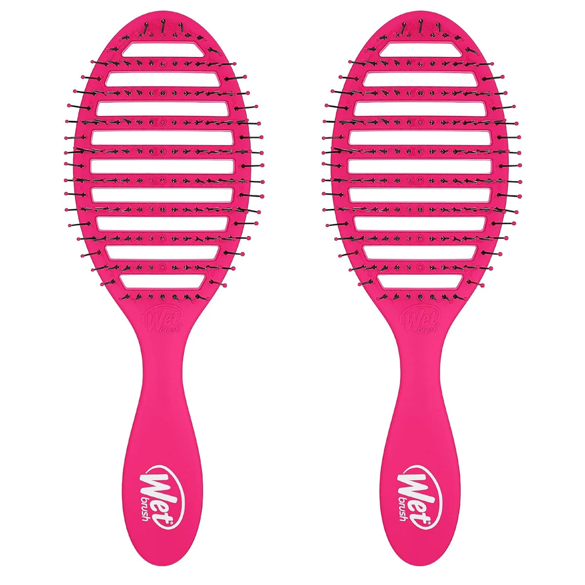 Wet Brush Refresh and Extend Speed Dry Black Detangling Hair Brush -Vented Design Ultra Soft HeatFlex Bristles Are Blow Dry Safe -Removes Dirt Excess Oils & Impurities-Charcoal Bristles (Pack of 2)