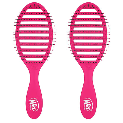 Wet Brush Refresh and Extend Speed Dry Black Detangling Hair Brush -Vented Design Ultra Soft HeatFlex Bristles Are Blow Dry Safe -Removes Dirt Excess Oils & Impurities-Charcoal Bristles (Pack of 2)