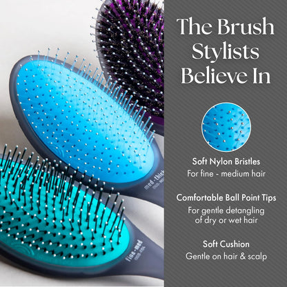 Olivia Garden Aurora Detangler Brush for Wet and Dry Fine to Medium Hair - Detangling Brush for Women, Men, Kids