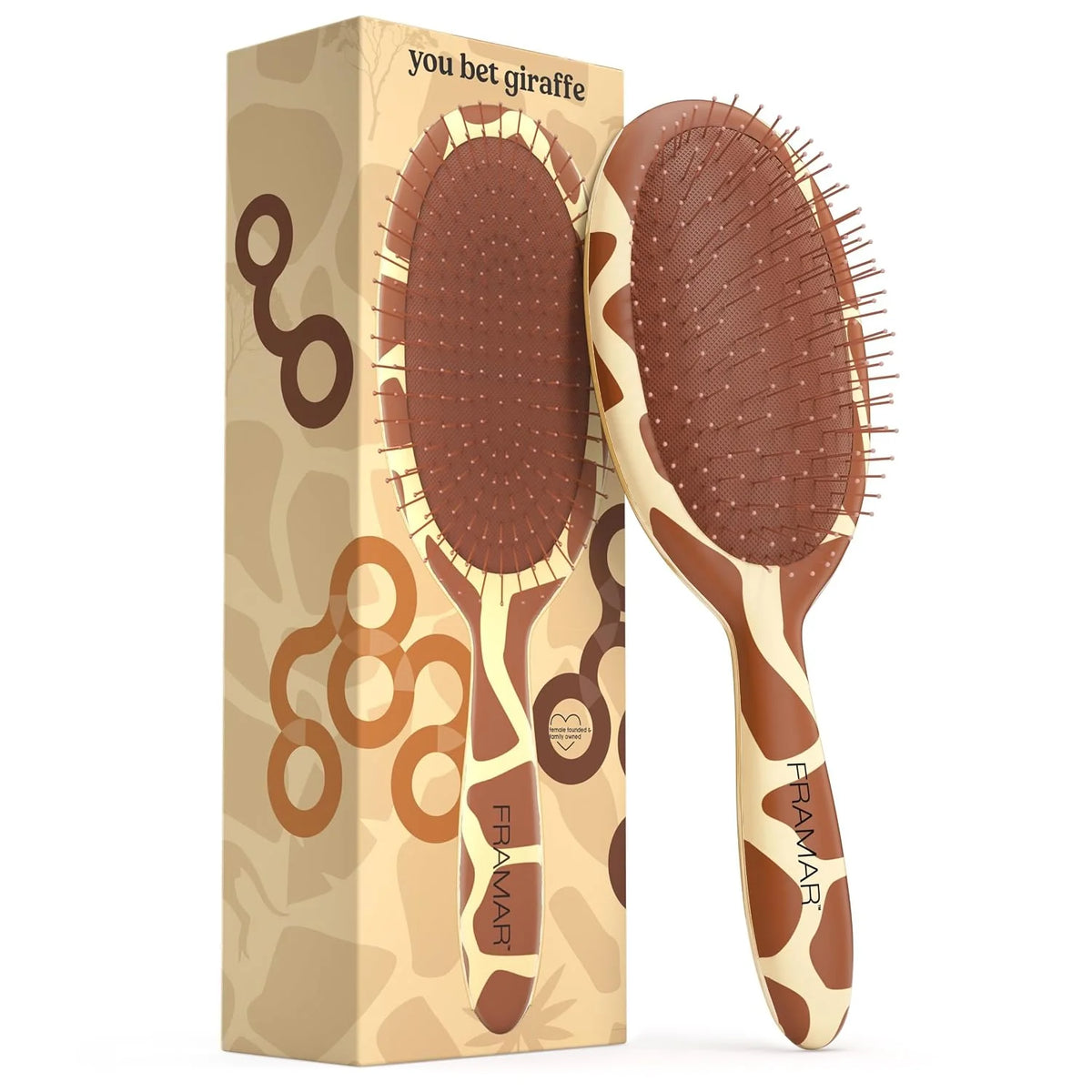 FRAMAR Checkered Hair Brush Detangler, Wet Hair Brushes For Women – Pink