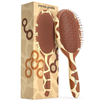 FRAMAR Checkered Hair Brush Detangler, Wet Hair Brushes For Women – Pink