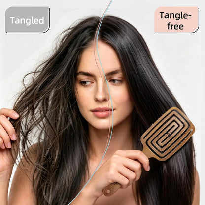 Hair Brush Detangler - Curved Vented Detangling Hair Brush for Women Men, Paddle Brush for Curly Straight Hair, Wet and Dry Styling, Faster Blow Drying