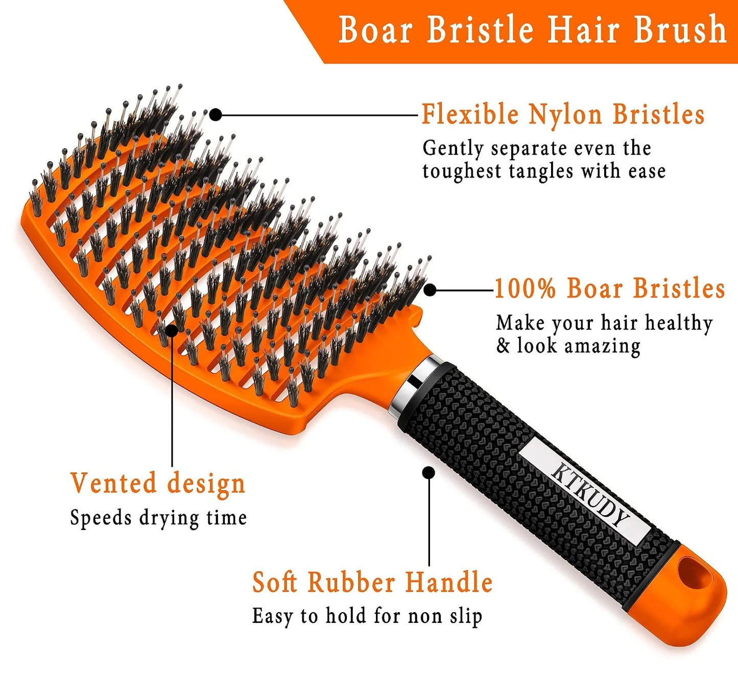 Detangling Brush for Women & Kids, Wet & Dry Hair, All Hair Types