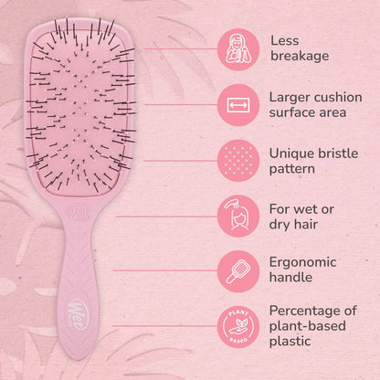 Wet Brush Go Green Thick Hair Paddle Detangling Brush, Green - Ultra-Soft IntelliFlex Bristles With AquaVent - Gently Loosens Knots While Minimizing Pain - Curly, Coarse, Long, Wet & Dry Hair
