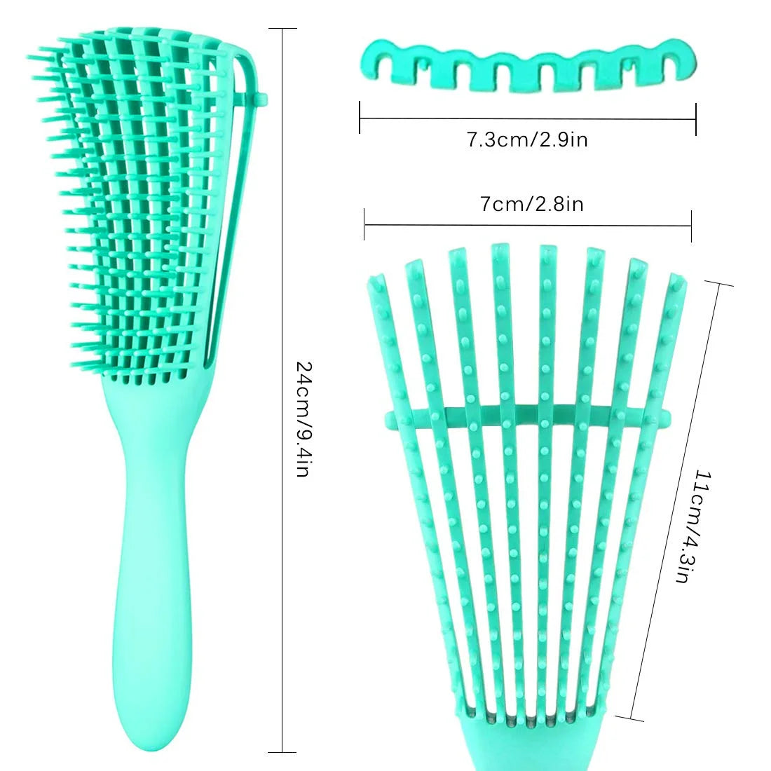 Hair Brush, Detangling Brush for Afro America/African Hair Textured 3a to 4c Kinky Wavy/Curly/Coily/Wet/Dry/Oil/Thick/Long Hair, Knots Detangler Scalp Massage Comb (2 pcs, Blue-Blue)