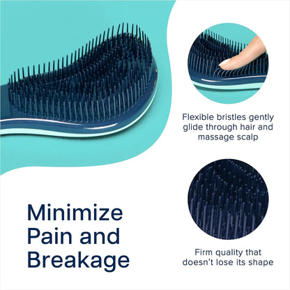 Crave Naturals Biggie Glide Thru Hair Brush - Detangler Brush for Curly, Straight, Wet or Dry Hair - Gentle Detangling Brushes for Adults, Kids, Toddlers - Hair Accessories for Women, 8.4x3.4" - Black