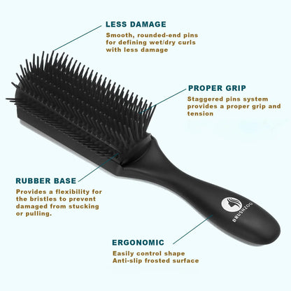 Detangler Hair Brush for Curly Hair, Curly Hair Brush for Natural 3/4abc Hair, Detangling Brush for Women Men Kids Styling Defining