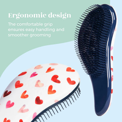 Crave Naturals Biggie Glide Thru Hair Brush - Detangler Brush for Curly, Straight, Wet or Dry Hair - Gentle Detangling Brushes for Adults, Kids, Toddlers - Hair Accessories for Women, 8.4x3.4" - Black