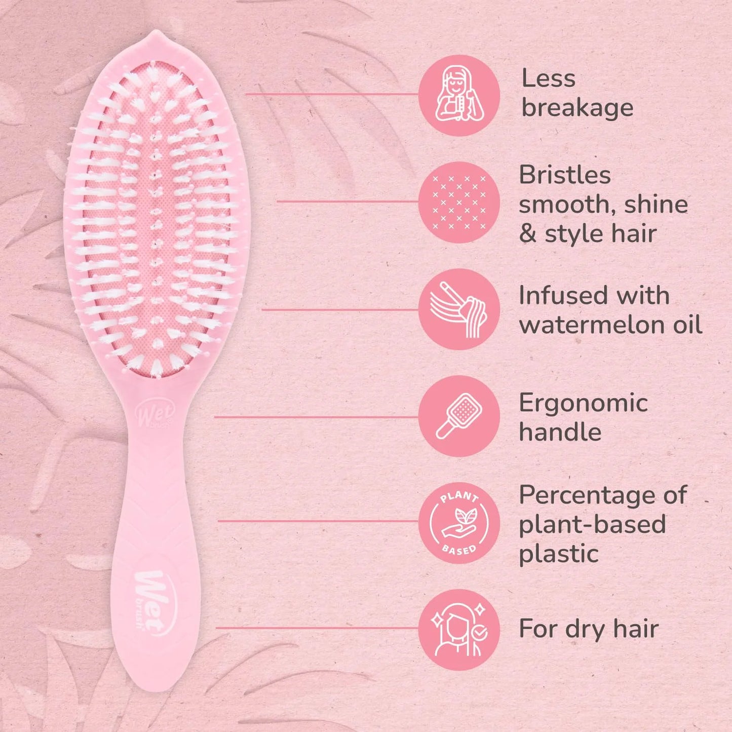 Wet Brush Go Green Coconut Oil Infused Detangling Hair Brush - Pain-Free Ultra-Soft Detangler Bristles Glide Through Tangles with Ease - Protects Against Split Ends (Pack of 2)