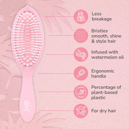 Wet Brush Go Green Coconut Oil Infused Detangling Hair Brush - Pain-Free Ultra-Soft Detangler Bristles Glide Through Tangles with Ease - Protects Against Split Ends (Pack of 2)