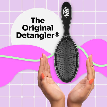 Wet Brush Original Detangler Brush Ghostly Style Kit, Ultra-Soft IntelliFlex Bristles, Detangling Brush Glides Through Tangles For All Hair Types (Wet Dry & Damaged), 1 Hairbrush & 1 Claw Clip