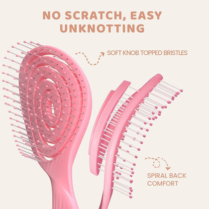 SHINLEA Hair Brush, Detangle Anti Tangle Brush, Spiral Hairbrush for Wet & Dry Hair, Women, Men, Kids, Glide Through Tangles For All Hair Types, Green