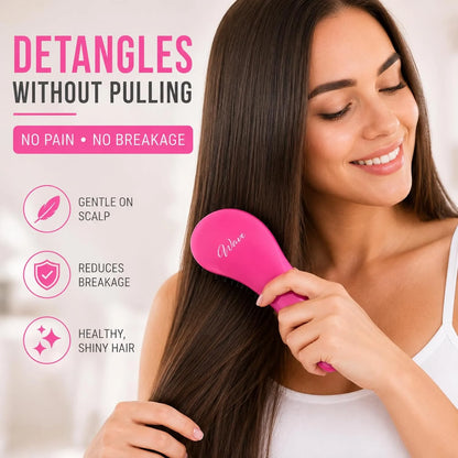 G.B.S Wave Detangling 3-in-1 Hair Brush Set (Pink)