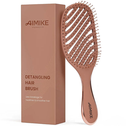 AIMIKE Detangler Paddle Hair Brush for Women & Fine Hair, Wet & Dry