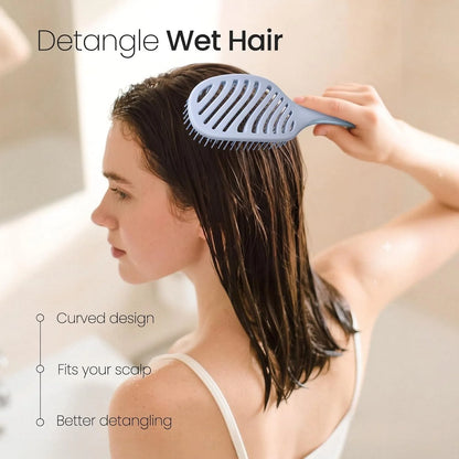 AIMIKE Spiral Flex Hair Brush for Fine Hair, Gentle Detangler for Women
