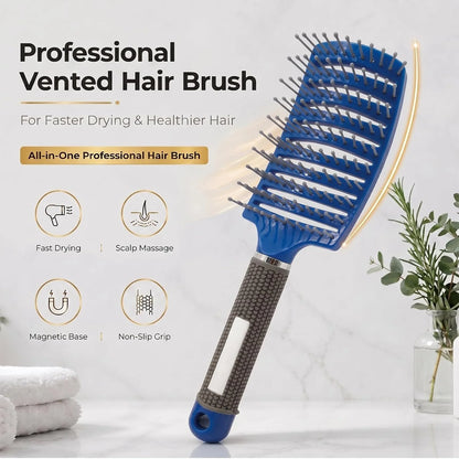 Curved Vented Hair Brush,Detangler Brush Faster Blow Drying for Women, Men